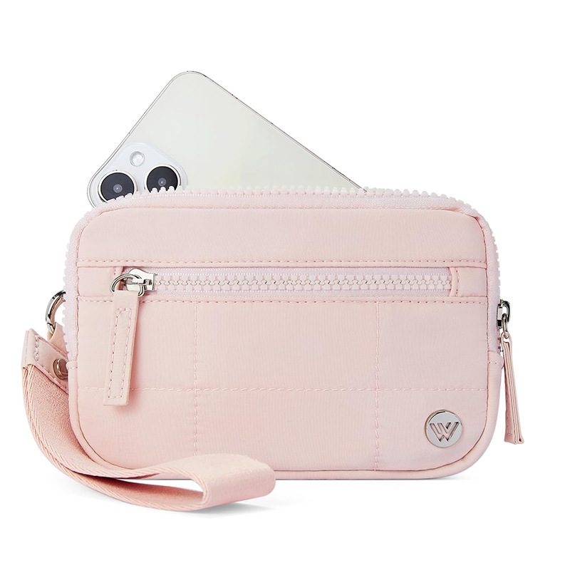 V888-ELOSUNG34045-202506041906-00 Pink Elegant WESTBRONCO Quilted Phone Bag Wallet - Image 1