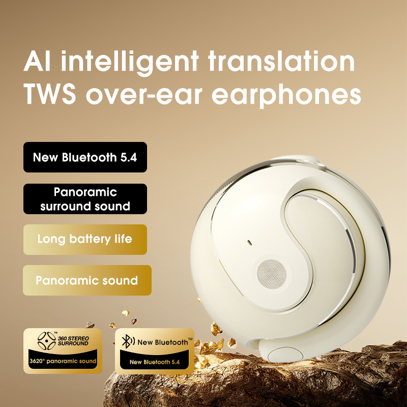 V888-ELOSUNG34096-202506091241-00 White WG-05 New OWS Bone Conduction Bluetooth Earphones with AI Translation - Non-In-Ear Sports Design - Image 1
