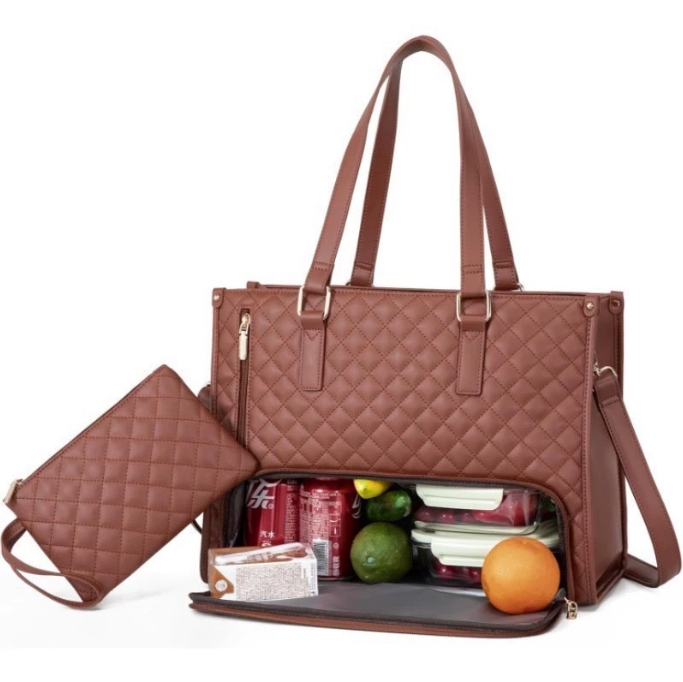V888-ELOSUNG34242-202506241125-00 Brown Insulated Lunch Bag and Laptop Cooler - Perfect for Keeping Food Fresh - Image 1
