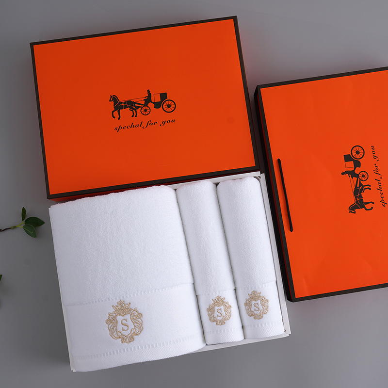 V888-ELOSUNG35216-202506241108-00 Premium Absorbent Cotton Towel Set - Soft Bath & Hand Towels with Double-Sided Plush(white) - Image 1