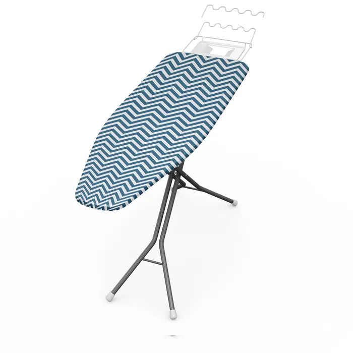 V915-CV0250-203837-00 Ironing Board Cover 435x 115cm Blue Chervon - Image 1