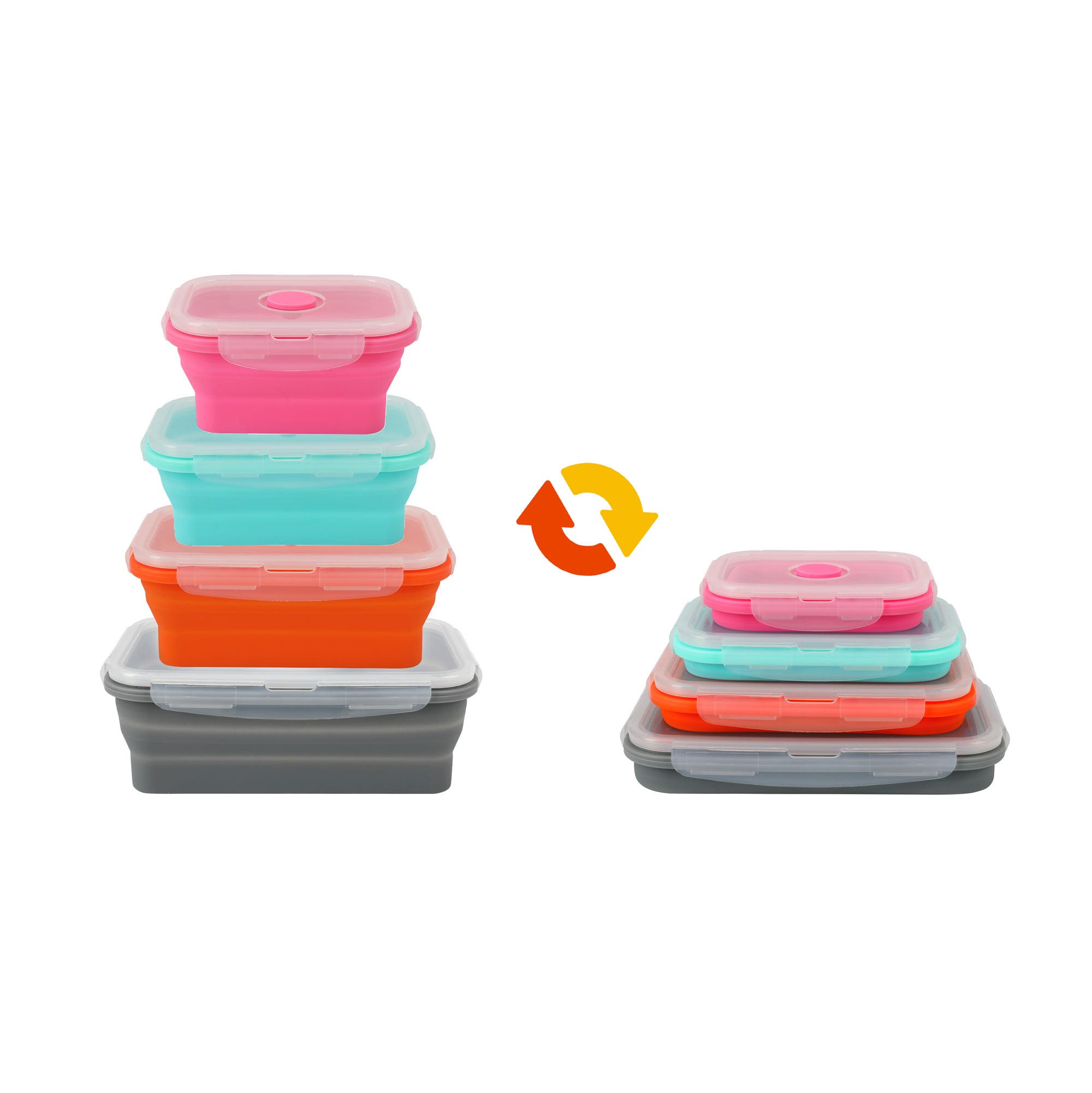 V915-KU0323-205249-00 Cook Easy Set of 4 Collapsible Silicone Storage Container - Image 1