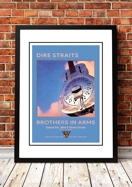 V967-A30432-A4-223775-00 Dire Straits 'Brothers In Arms' In Store Poster 1985- Framed A4 - Image 1