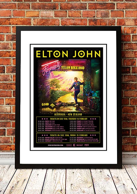 V967-A30433-A1-223768-00 Elton John 'Final Australian Tour' Poster 2019 - Framed A1 - Image 1