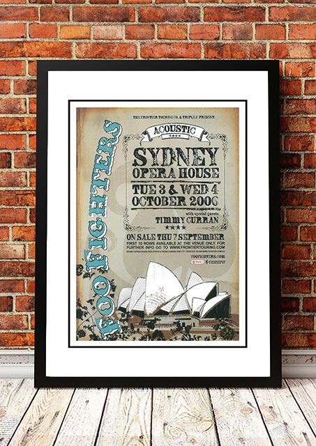 V967-A30435-A4-223763-00 Foo Fighters 'Acoustic Concert' Sydney, Australian Tour Poster 2006- Framed A4 - Image 1