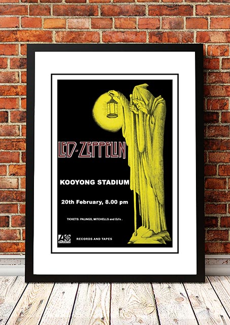 V967-A30440-A3-223742-00 Led Zeppelin 'Kooyong Stadium' Melbourne, Australian Tour Poster 1972 - Framed A3 - Image 1