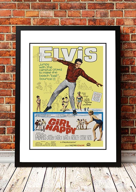 V967-EP0437-A4-202504140915-00 Elvis 'Girl Happy' Framed Movie Poster! - Framed A4 - Image 1