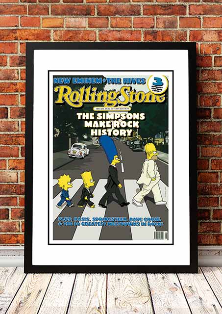 V967-RSM32-A2-202504140942-00 The Simpsons 'Abbey Rd' Rolling Stone Magazine Cover! - Framed A2 - Image 1