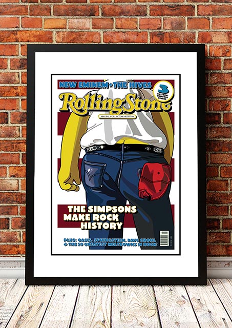 V967-RSM34-A4-202504140945-00 The Simpsons 'Born in the USA' Rolling Stone Magazine Cover! - Framed A4 - Image 1