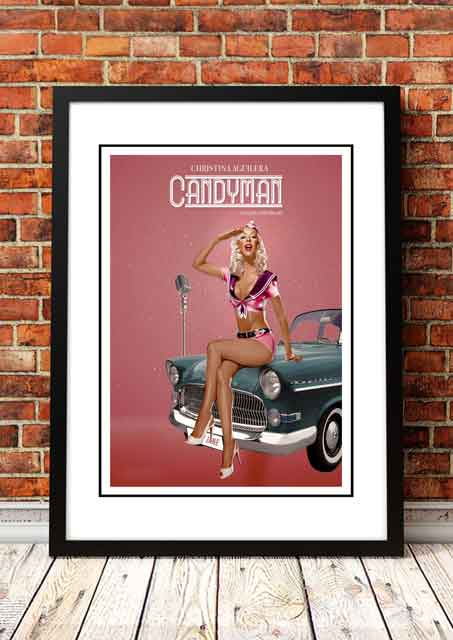 V967-SS0436-A2-202504150910-00 Christina Aguilera ‘Candyman’ In Store Promotional Poster 2006 - Framed A2 - Image 1
