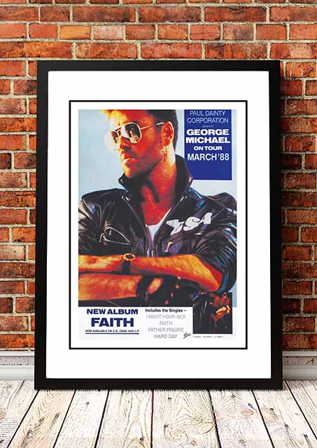 V967-SS0445-A2-202504150916-00 George Michael ‘Australian Tour’ In Store Promotional Poster 1988 - Framed A2 - Image 1