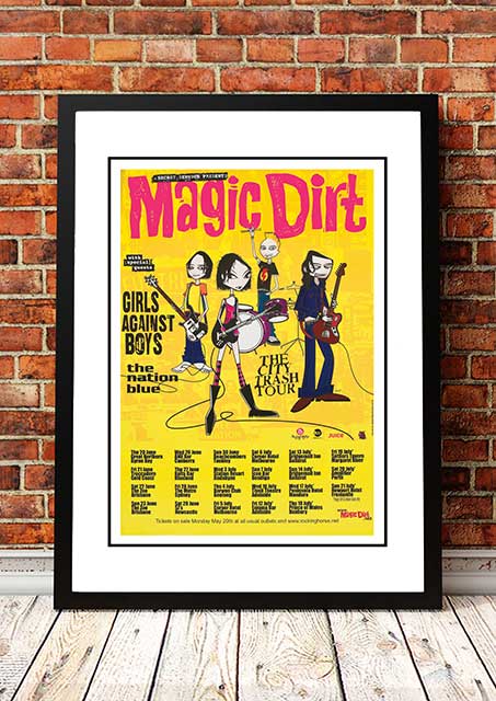 V967-SS0454-A4-202504150922-00 Magic Dirt ‘City Crash’ Australian Tour Poster 2000 - Framed A4 - Image 1