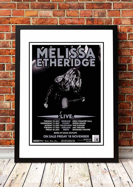 V967-SS0455-A3-202504150922-00 Melissa Etheridge ‘The Road Less Travelled’ Australian Tour Poster 2012 - Framed A3 - Image 1