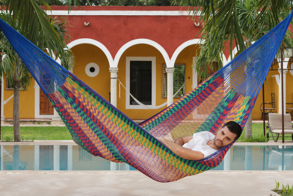 V97-TKMEXICANA-14479-00 Outdoor undercover cotton Mayan Legacy hammock King size Mexicana - Image 1