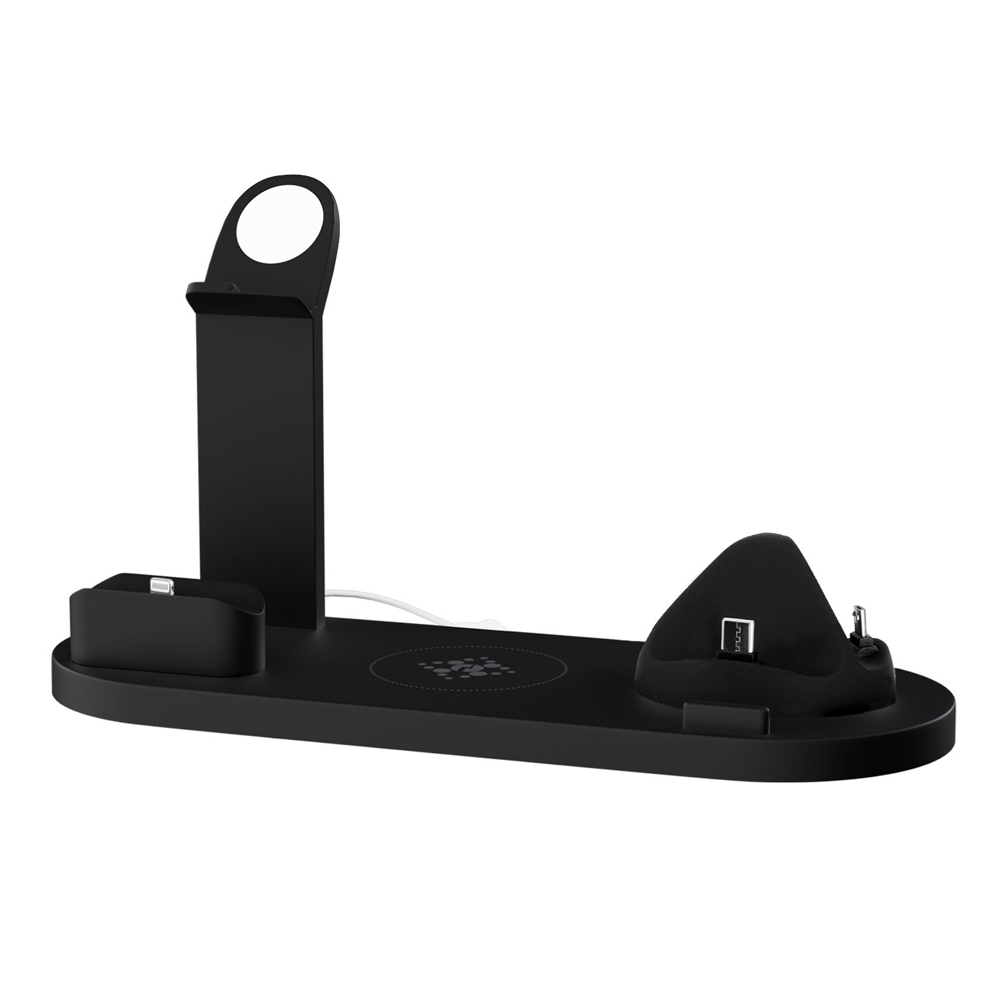 WC-A-063-15W-BK-185525-00 Devanti 4 in 1 Wireless Charger Multi-function Station for Phone Airpod iWatch 15W - Image 1