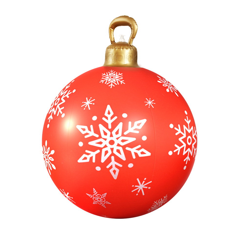 XMAS-INF-BAUBLE-RED-88782-00 Jingle Jollys Christmas Inflatable Ball Bauble 60cm Outdoor Decoration Red - Image 1