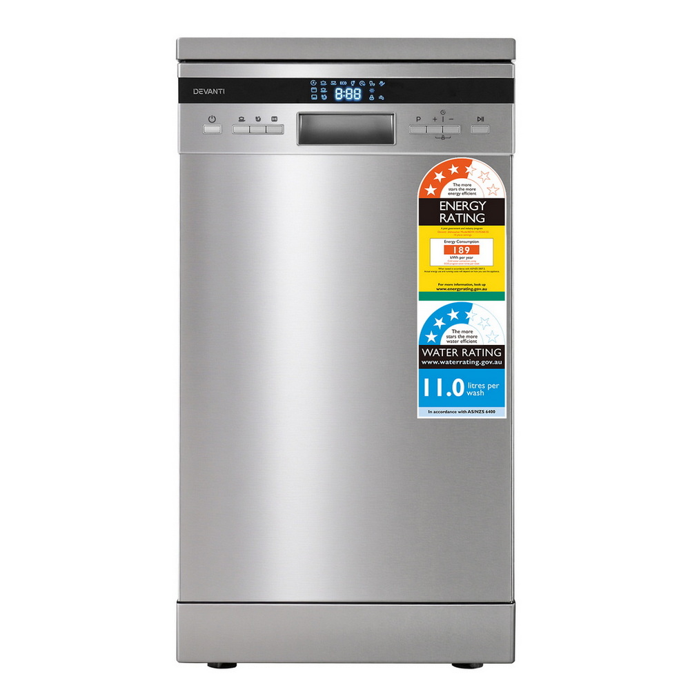 BDW-10-FS36E-SS-202508291330-00 Devanti 10 Place Settings Freestanding Dishwasher Silver - Image 1