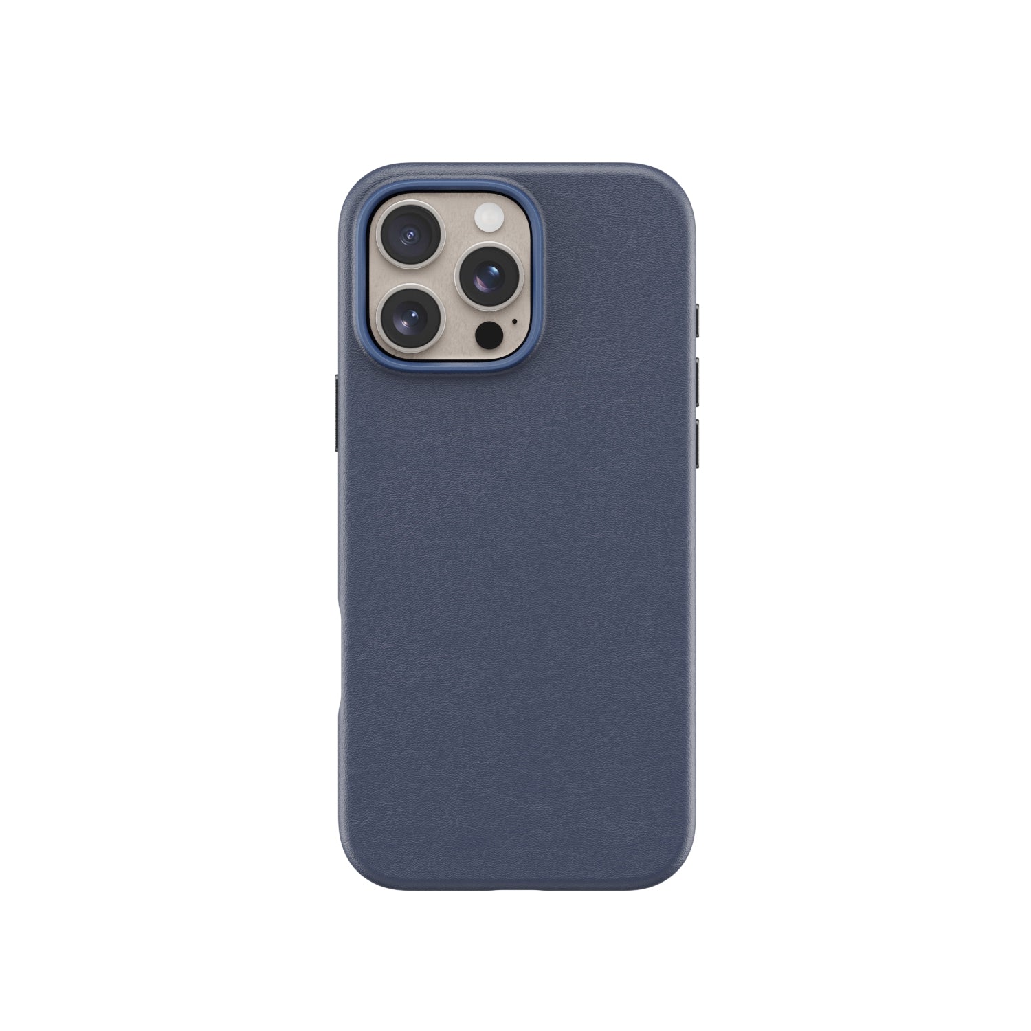 V1090-CASLOVLEAIPN14PM-NAV-202509100910-00 Lovefone Genuine Crafted Leather Case iPhone 14 Pro Max Navy - Image 1