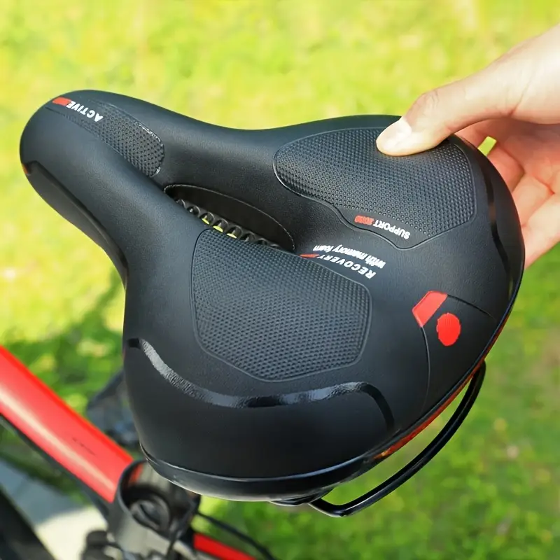 V1105-YACZ-001-202509151540-00 Wide, cushioned, and shock-absorbing bike saddle with memory foam and waterproof design – ensures ultimate comfort and support for every ride, whether on MTB, road, or indoor exercise bikes. - Image 1
