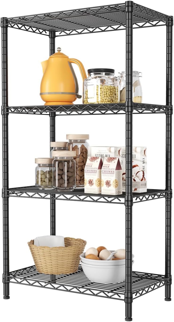V178-36203-202507301345-00 CARLA HOME 4-Tier Adjustable Metal Storage Shelves Wire Rack Organizer for Kitchen, Pantry, Bathroom or Laundry Room (60cm W x 40cm D x 140cm H) - Image 1