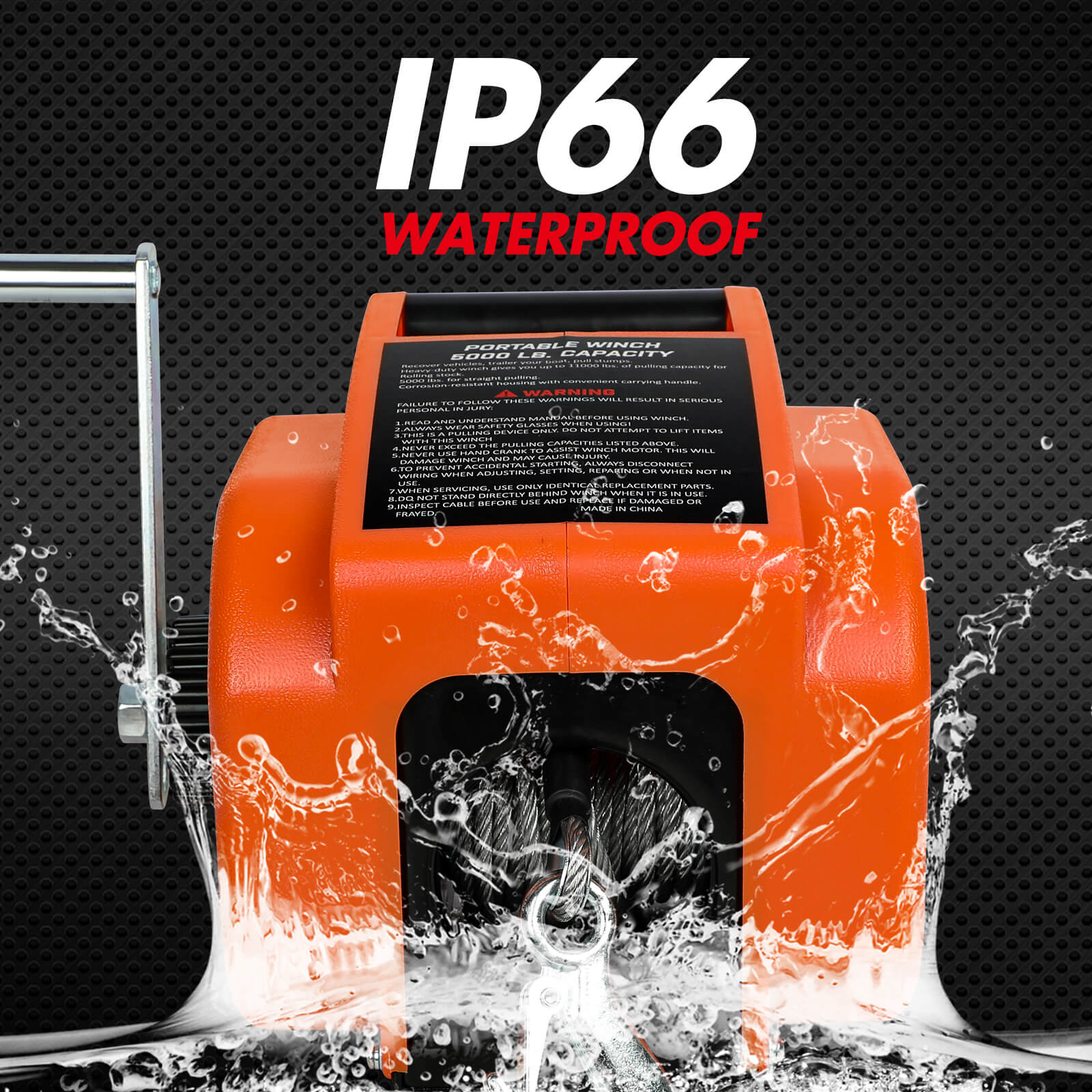 V211-AUEB-BW003-202508111516-00 X-BULL 12V Electric Boat Winch 5000LBS Portable Wireless Remote Trailer Winch Steel Cable - Image 1