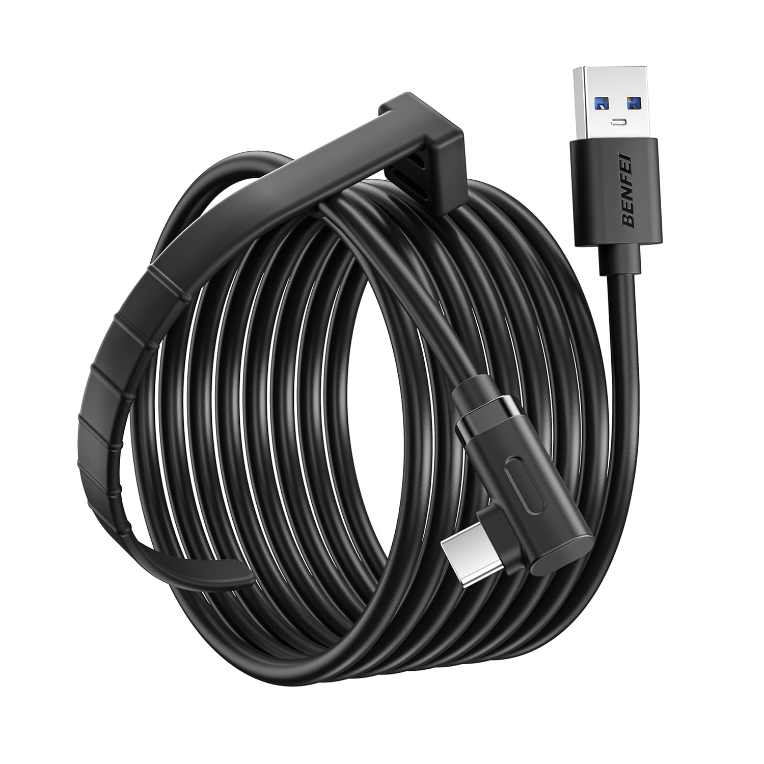 V28-ELEBEN375BK1M-202507301036-00 BENFEI 375BK-1M USB 3.0 to Right Angled USB-C PVC 1M - Image 1