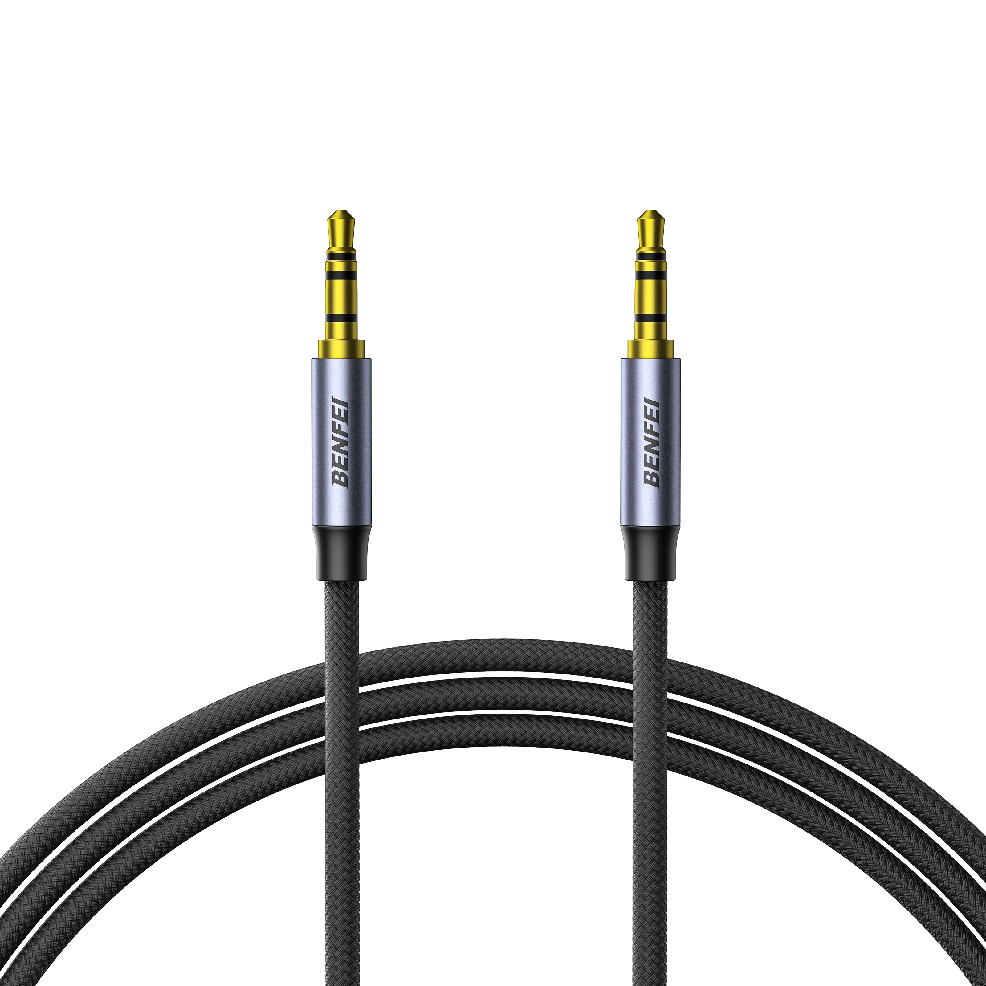 V28-ELEBEN427GY3M-202507301040-00 BENFEI 427GY 3M 3.5mm TRRS Male to Male Audio Cable, 4-Pole Stereo Mic Aux Cable, Nylon Braided Headphone Jack Cord - Image 1