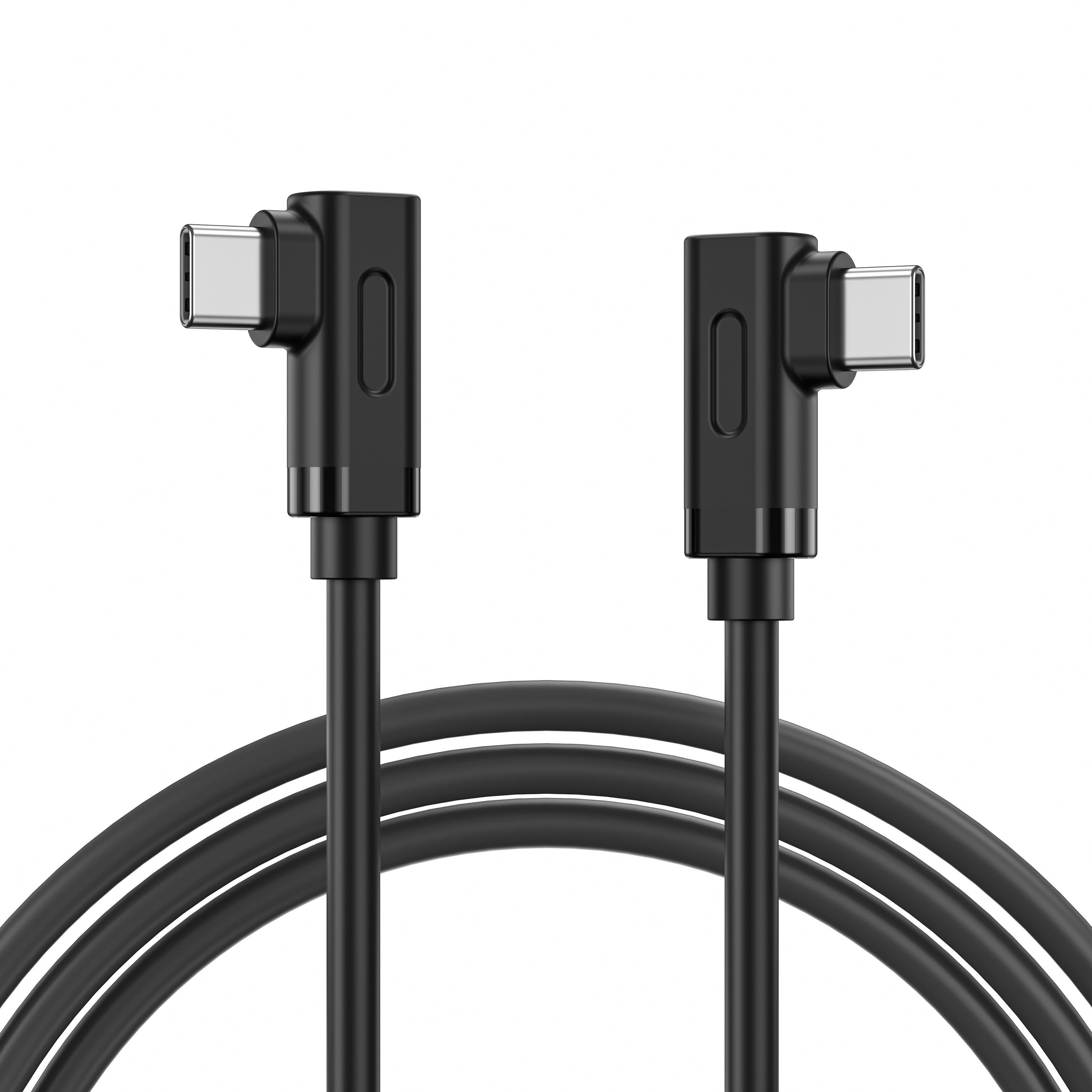 V28-ELEBEN429BK1M-202507301037-00 BENFEI 429BK-1M Right Angle USB C Cable 90-Degree, USB 2.0 Type C Charger Cable 3A Fast Charging, Nylon Braided USB-C to USB-C Cord - Image 1