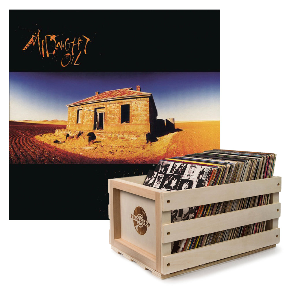 V398-SM-88985339161-B-202509101650-00 Crosley Record Storage Crate Midnight Oil Diesel And Dust Vinyl Album Bundle - Image 1