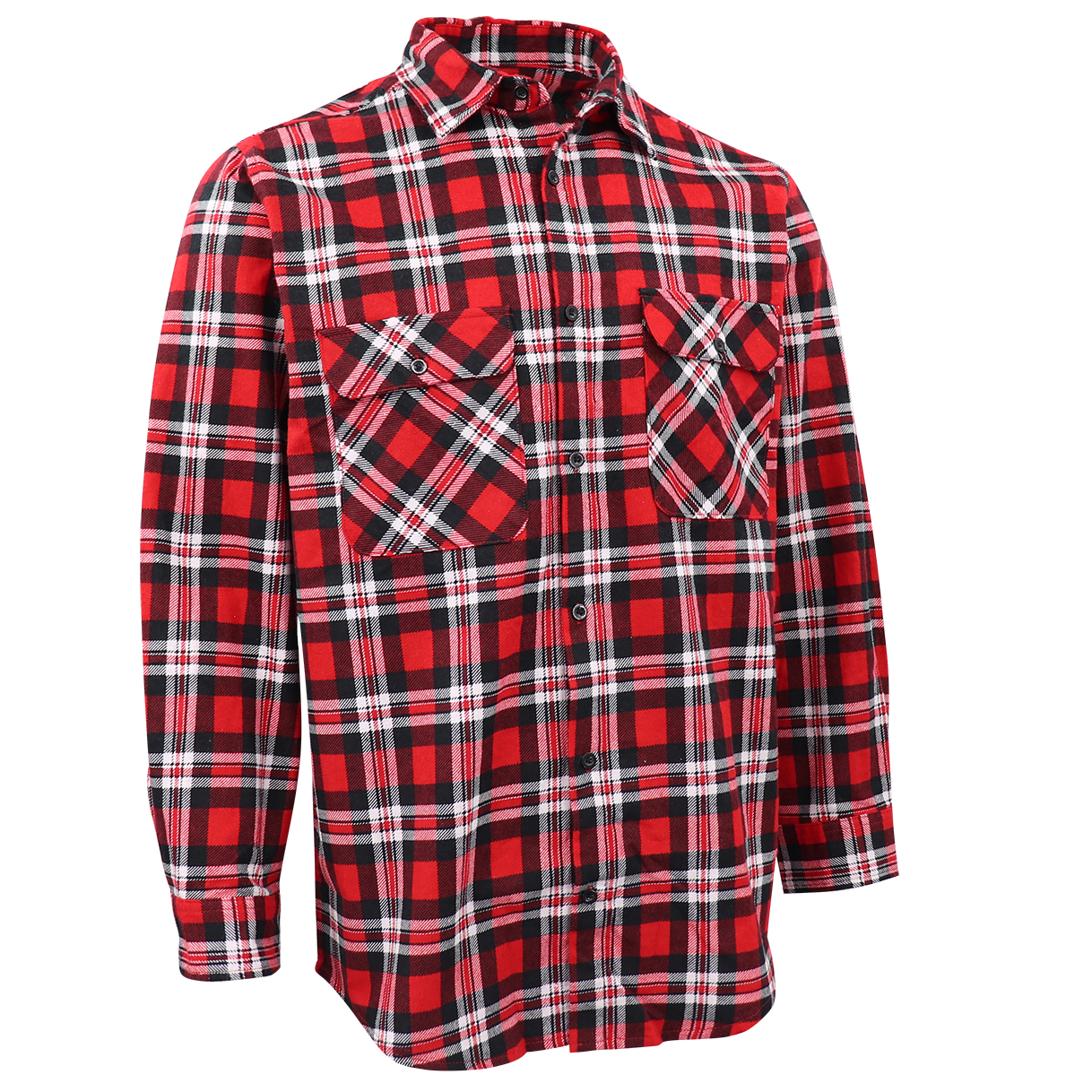 V474-666610-202507050120-00 Men's 100% Cotton Flannelette Shirt Long Sleeve Plaid Check Flannel w Pockets, Crimson Knight Plaid, 3XL - Image 1