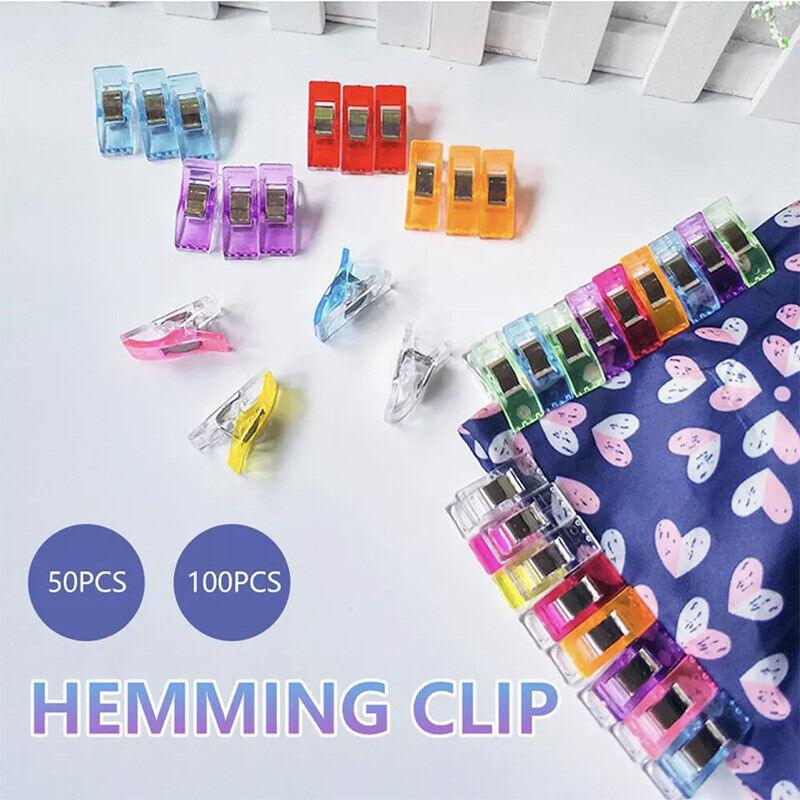 V528-50PCS-CLEAR-CLIPS-856371-202509251340-00 50Pcs Wonder Clips Craft Sewing Quilting Crochet Plastic Colourful Tool Diy Au - Clear (50PCS) - Image 1