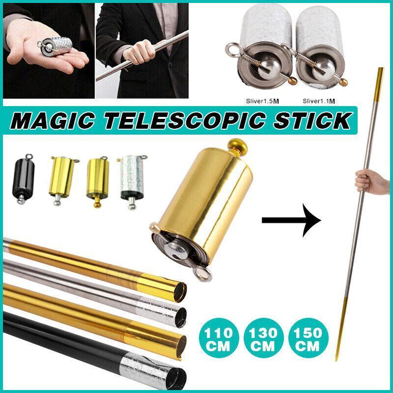 V528-9360312037585-202510010536-00 Magic Telescopic Portable Martial Arts Metal Pocket Staff Pocket 110Cm-150Cm - Gold&Silver 1.5M - Image 1