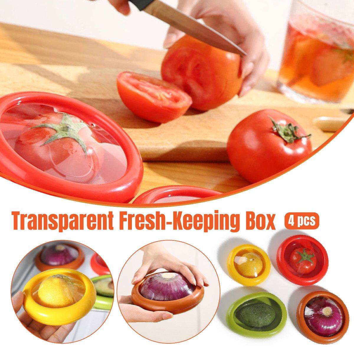 V528-CRISPER-BOX-4PCS-550289-202509291436-00 4PCS Vegetable Fruit Shaped Storage Saver Food Containers for Fridge Kitchen - Image 1