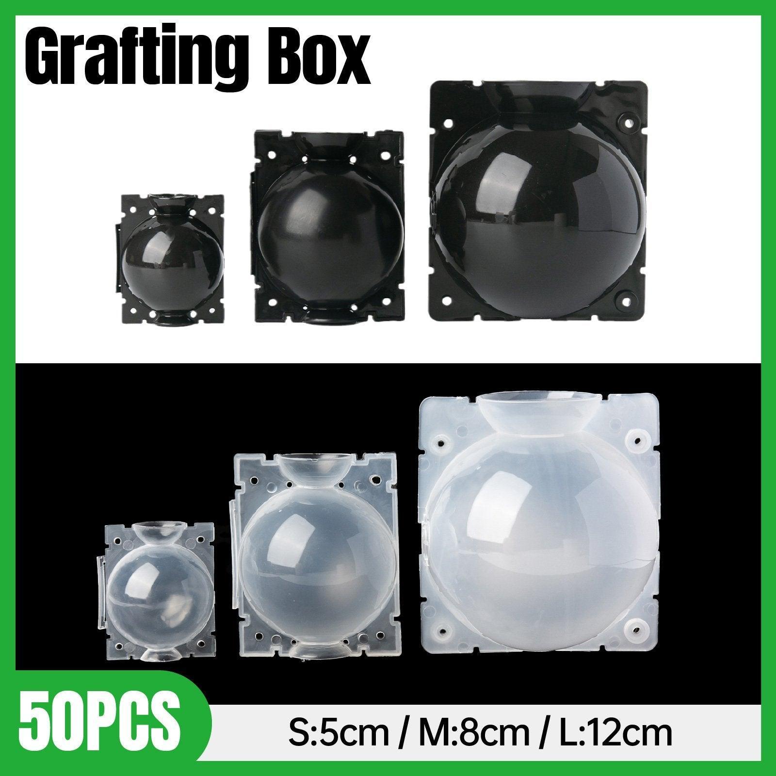 V528-GRAFTING-BOX-50PCS-BLACK-783652-202509302127-00 50pcs Plant Rooting Device High Pressure Grafting Box for Seedling Branch Garden - Black M-50PCS - Image 1