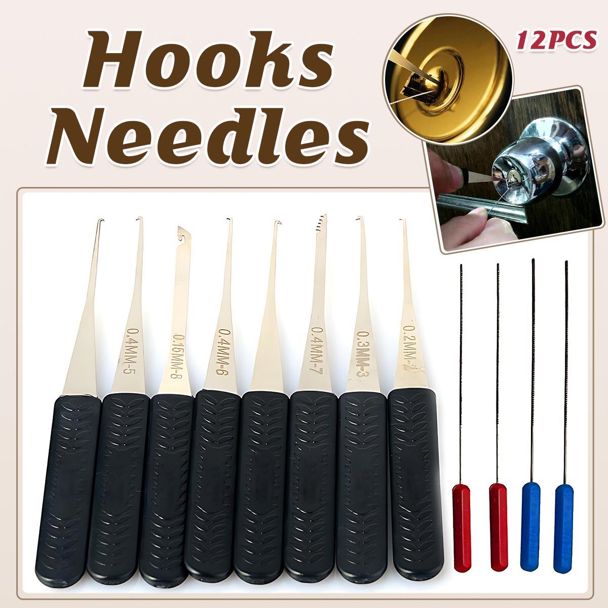 V528-HOOKSNEEDLES-12PCS-578128-202509291536-00 12PCS Kit Hand Lock Broken Key Extractor Removal Remover Hooks Needles Tool - Image 1