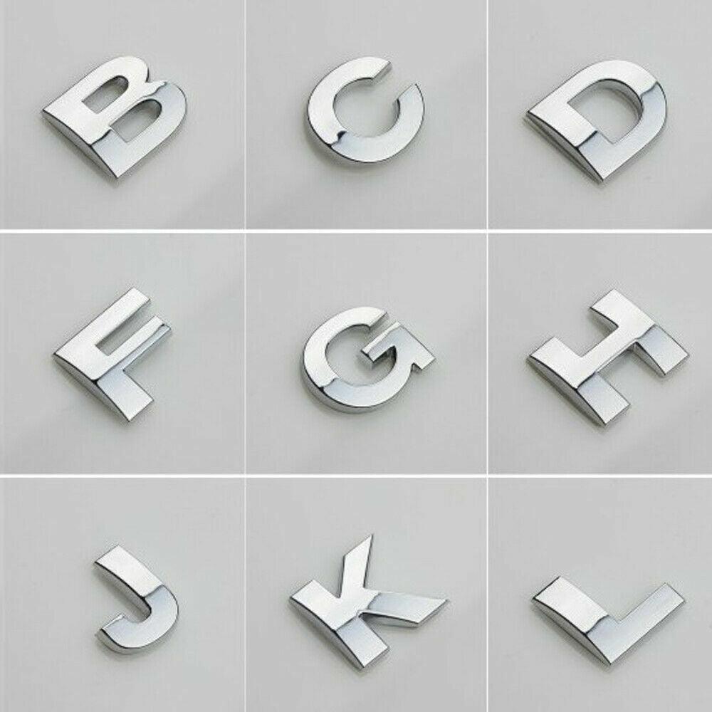 A-Z Alphabet Letters Car Sticker Self Adhesive Auto Badge Emblem 3D Chrome Good - R