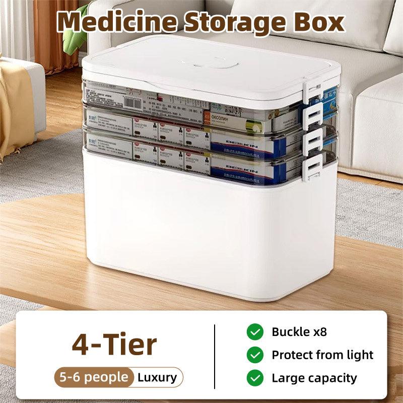 V528-MEDICINE-CHEST-4-574565-202509251340-00 4 Layer Medicine Box Portable Medical Storage Family First Aid Emergency Box - Image 1
