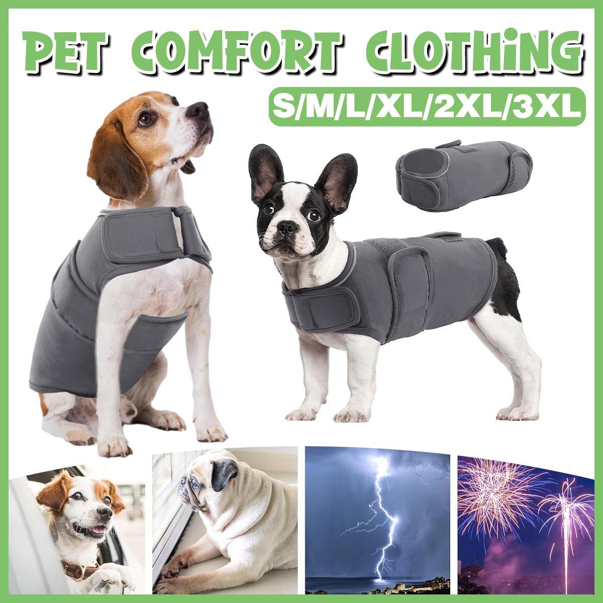 V528-PET-COMFORTER-GREY-M-966490-202509301745-00 Pet Comfort Dog Relief Vest Jacket Soft Anxiety Coat for Small Medium Large Dogs - M - Image 1