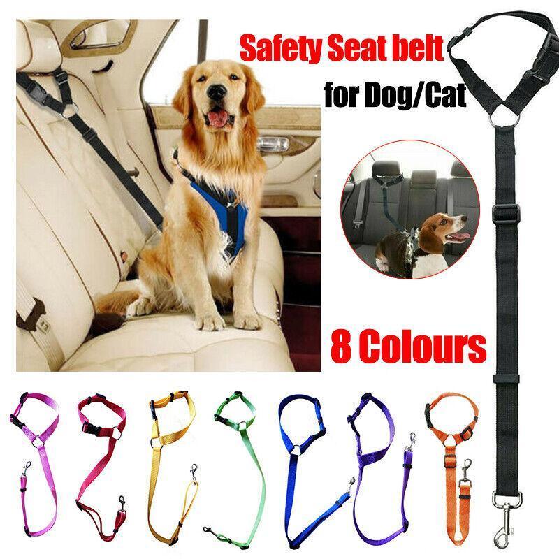 V528-PETSAFETYSEAT-GREEN-41456-202509302018-00 Adjustable Pet Dog Car Clip Lead Harness Strap for Vehicle Travel Restraint Use - Green - Image 1