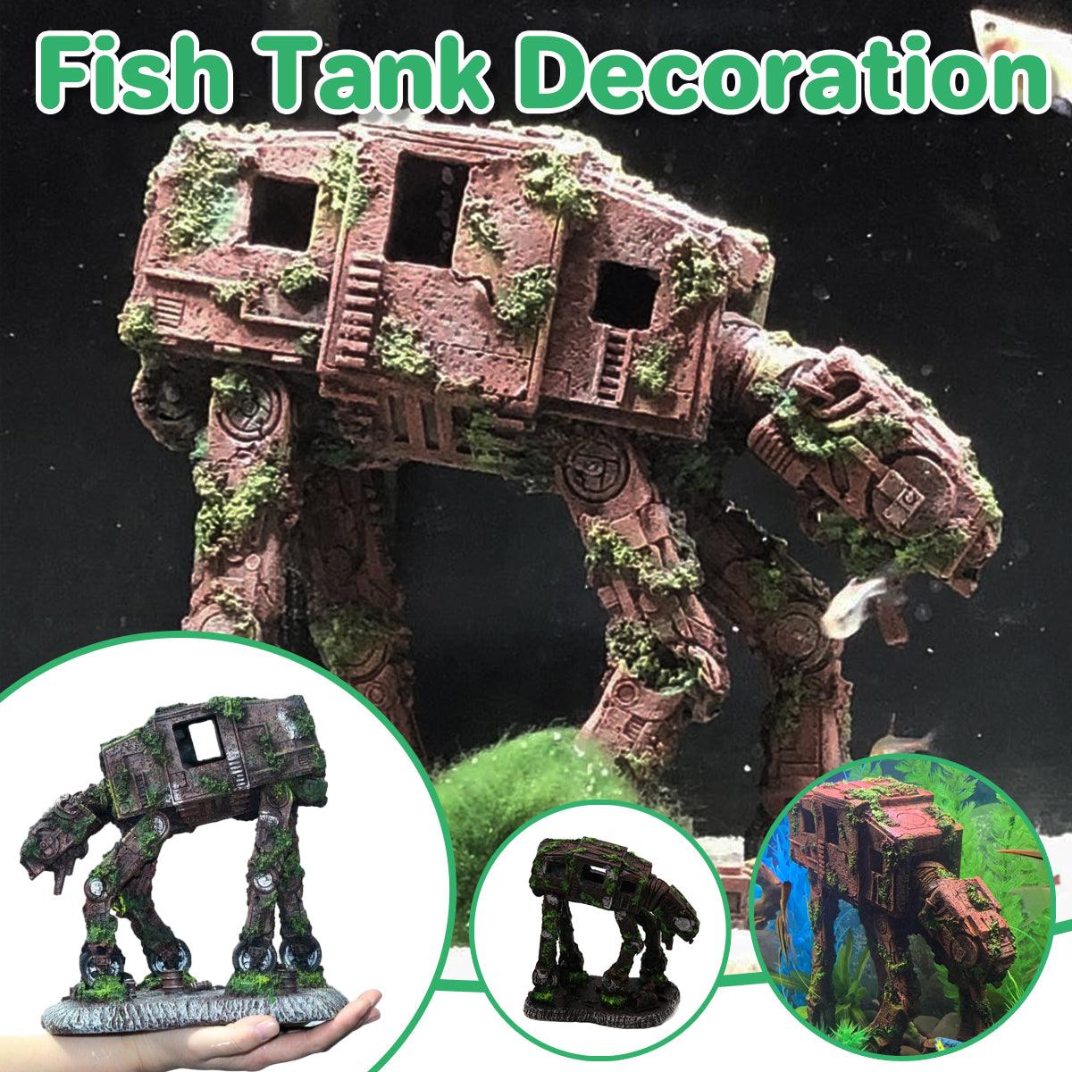 V528-ROBOT-DOG-619466-202509251052-00 Aquascape Car Theme Fish Tank Ornament Decoration Resin Aquarium Landscape Decor - Image 1