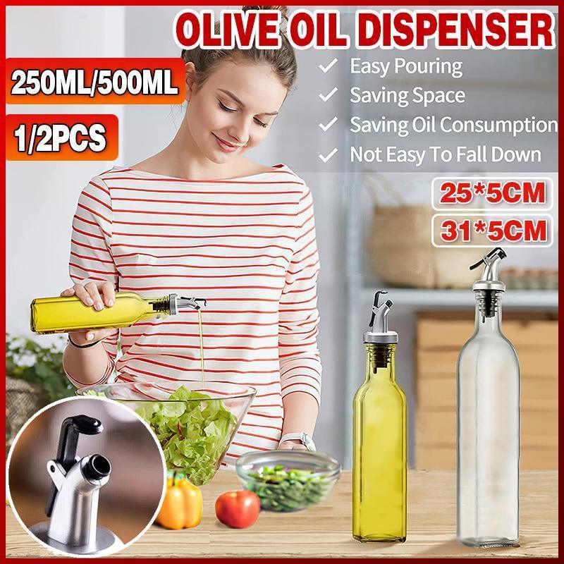 V528-SPICEGLASSBOTTLE-500ML-630530-202509302127-00 250/500ml Olive Oil Vinegar Pourer Dispenser Glass Bottle Kitchen Tools Cooking - 1 PCS/500 ML - Image 1