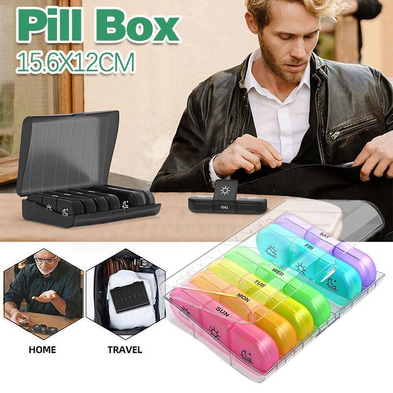 V528-XJ00484-COLORFUL-584193-202510010409-00 7 Day Medicine Organizer Pill Box Tablet Daily Case Weekly Dispenser Container - Colourful - Image 1