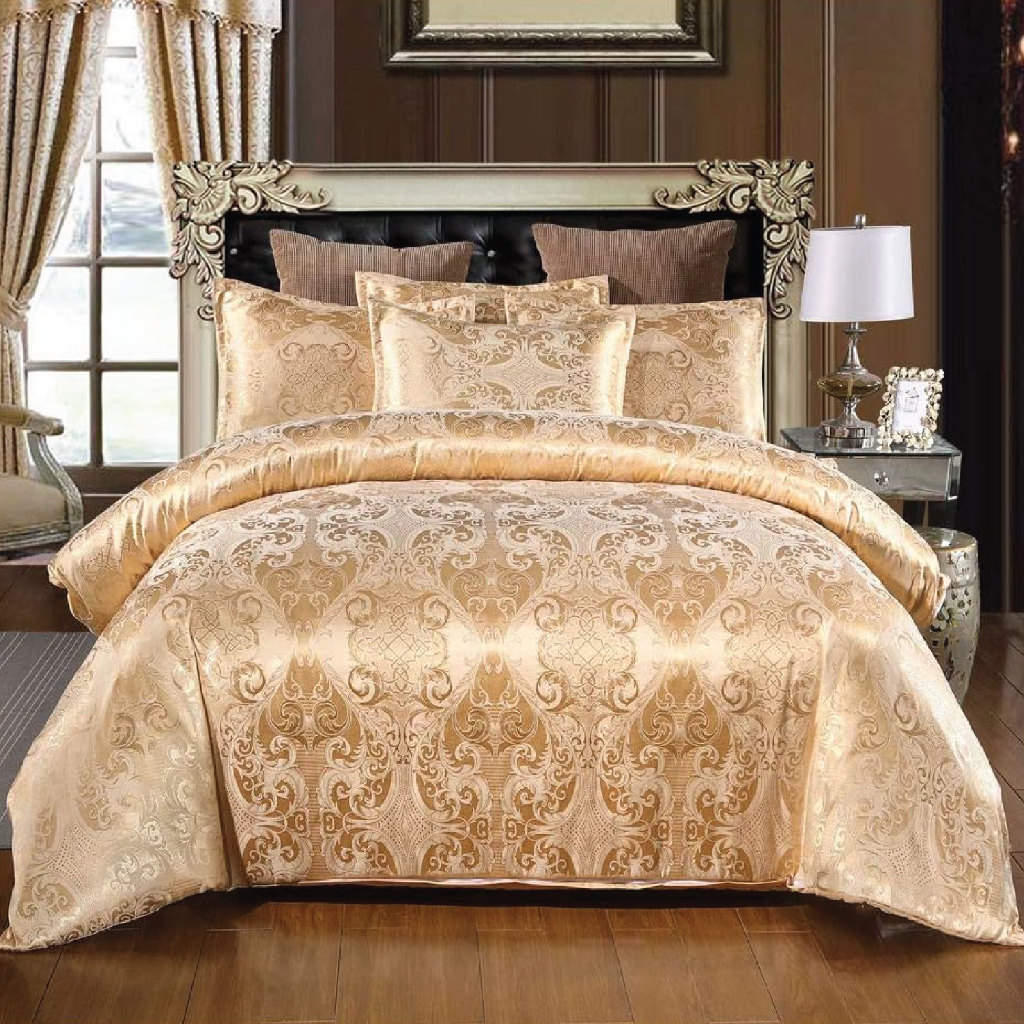 V535-QC-GOLDEN-ROYAL-D-202508221325-00 Dreamfields - Golden Royal Quilt Cover Set - (3pcs, Double Size) - Image 1