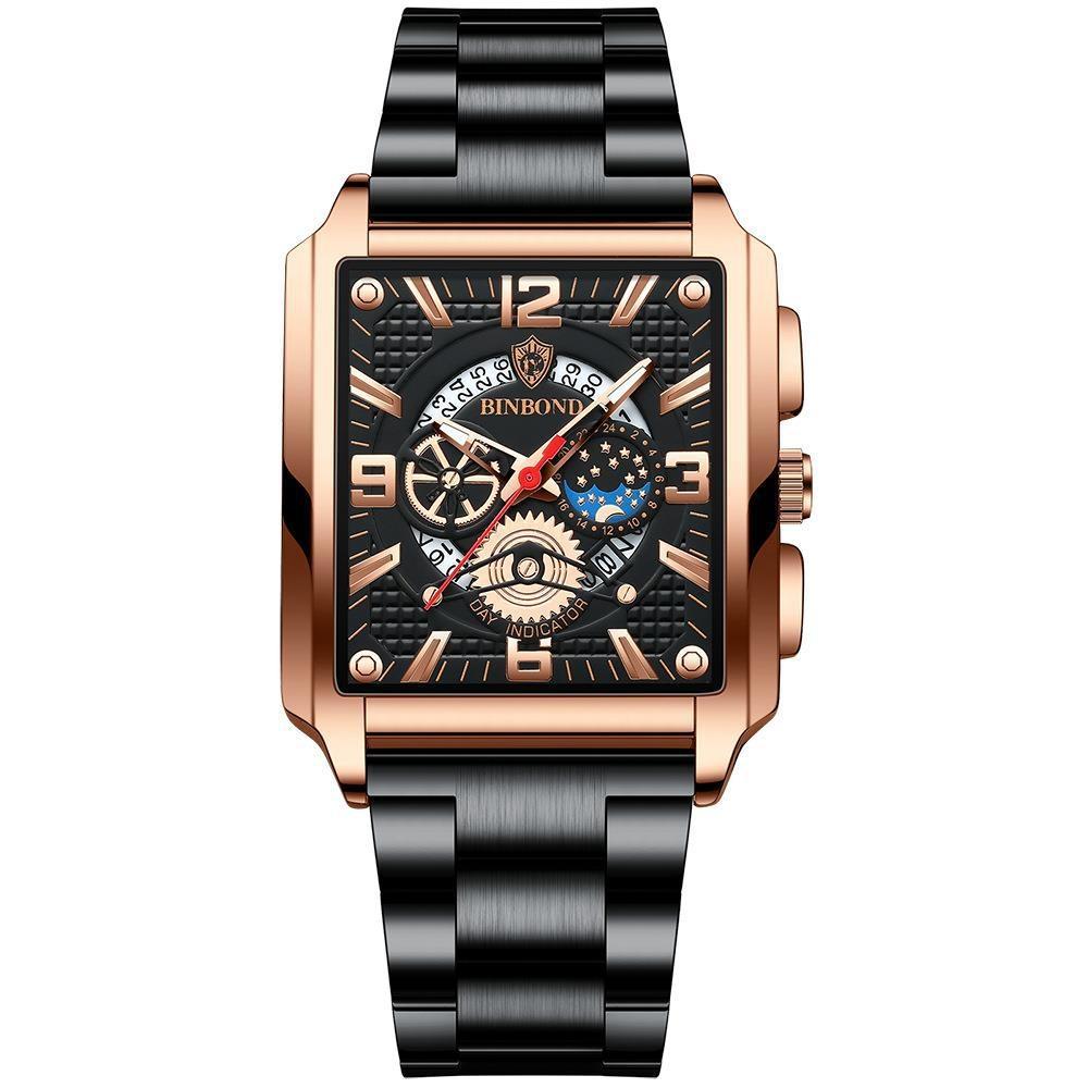 V562-1065233060DBT-202508271453-00 Vintage Square Men Quartz Watch with Multifunction and Luminous Display - Image 1