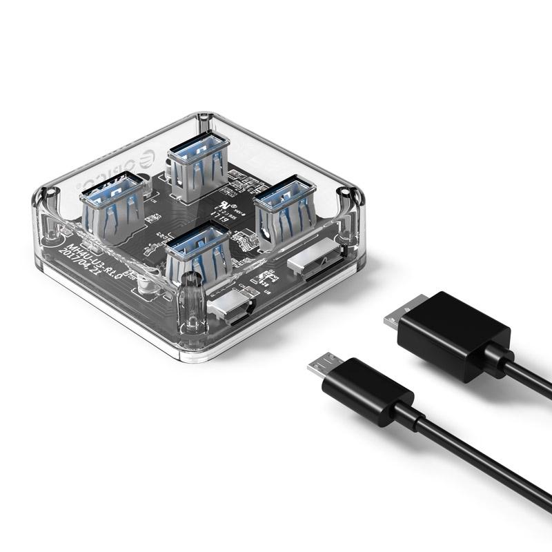 V562-2221CP-202508280803-00 Transparent Usb 3.0 Desktop Hub + 100Cm Micro Usb Cable - Image 1
