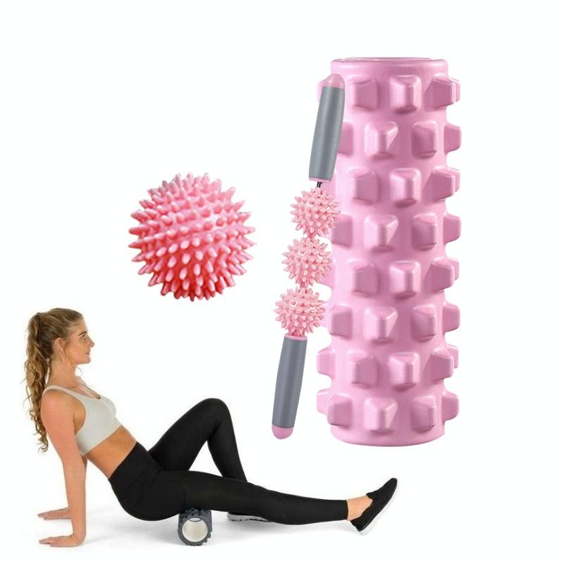 V562-7095826650DBT-202508280335-00 3-In-1 Eva Foam Roller Set 45Cm Length Pink Wolf Tooth - Image 1