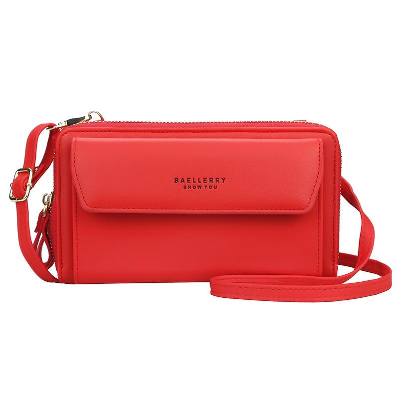 V562-A1069783950DBT-202508291310-00 Large Capacity Shoulder Bag With Double Zipper - Red - Image 1