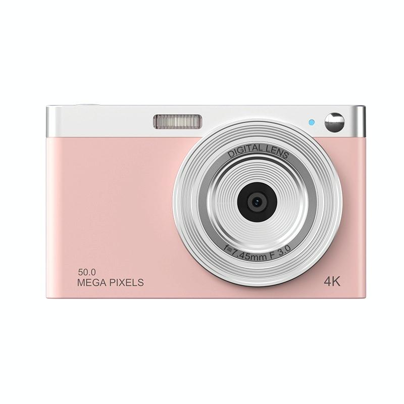 V562-B1022164060DBT-202508280531-00 Retro Vlog Self-Shooting Camera - 50Mp Hd 4K Video - Pink - Image 1