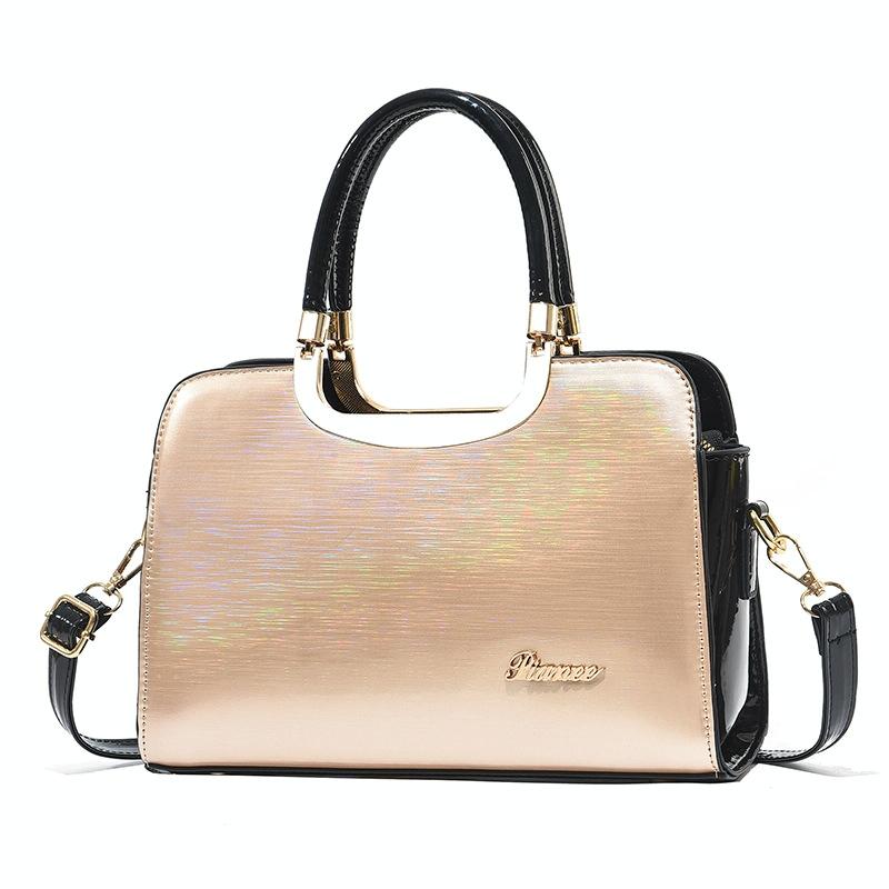V562-B1051232060DBT-202508281726-00 Large Capacity Leather Commuter Handbag - Bright - Khaki - Image 1