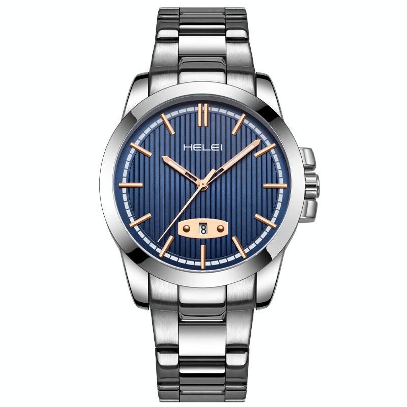 V562-B1054984060DBT-202508281436-00 Waterproof Men Quartz Watch with Stainless Steel Band and Automatic Display - Blue - Image 1
